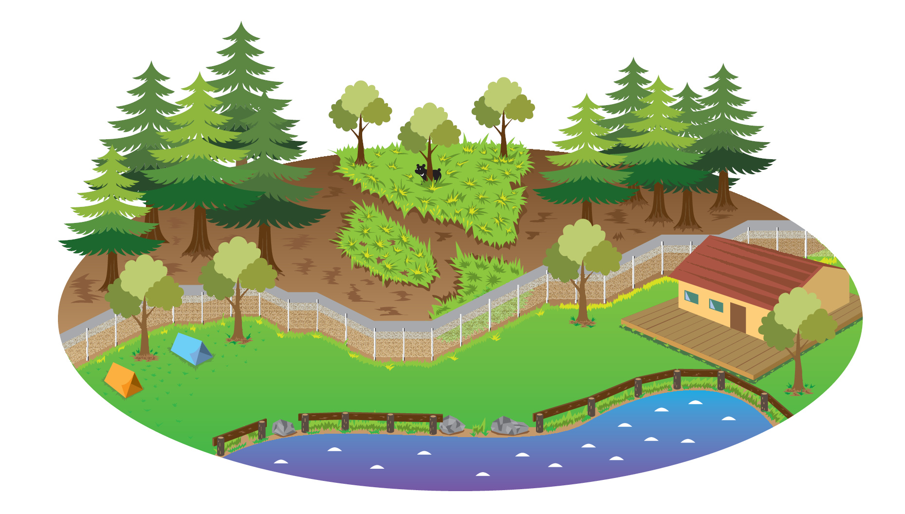公園へのクマ侵入防止